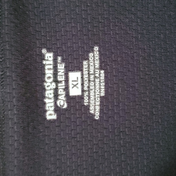 Patagonia Capilene Mens Black Quarter Zip Pullover Top Size XL - Picture 4 of 8